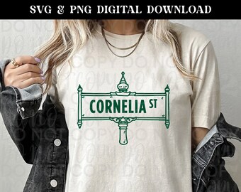 Cornelia Street Sign - Fan Merch - SVG & PNG Instant Digital Download - Cut file for Cricut and Silhouette - Sublimation