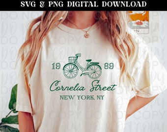 Cornelia Street 1989 Bike with Basket - Fan Merch - SVG & PNG Instant Digital Download - Cut file for Cricut and Silhouette - Sublimation