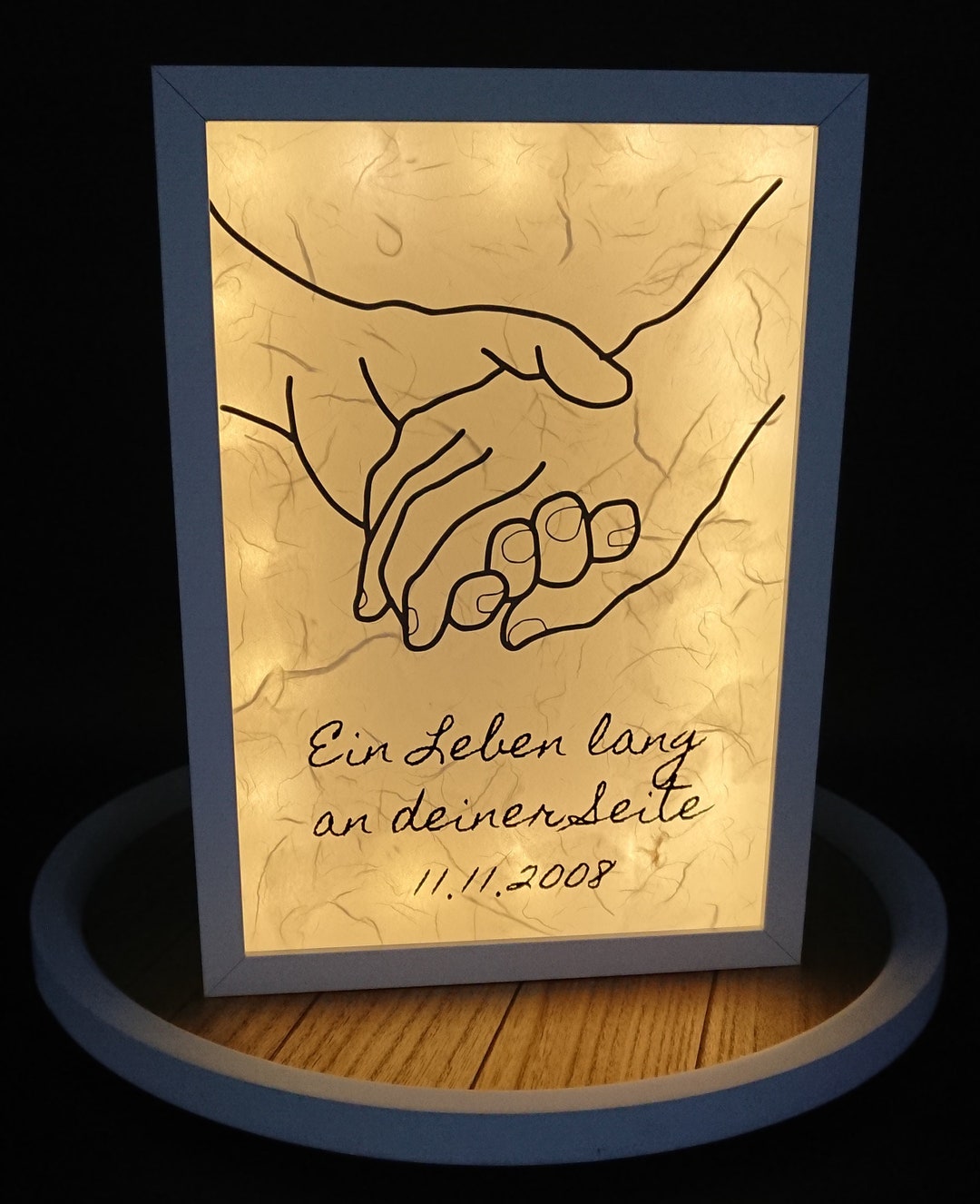 Leuchtrahmen mit Spruch, Geschenk Hochzeit, Valentinstag, Geschenk