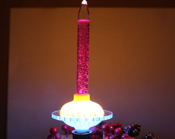 Handcrafted Christmas Bubble Light With a Purple OIL Style Tube With