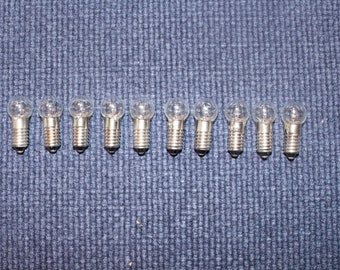 10 NEW C6 longshank 15V/5W bulbs for vintage style NOMA and other bubble lights. MAY also be used to re-lamp Matchless stars