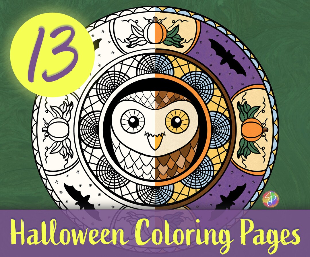 Halloween Coloring Pages for Kids and Adults - Etsy