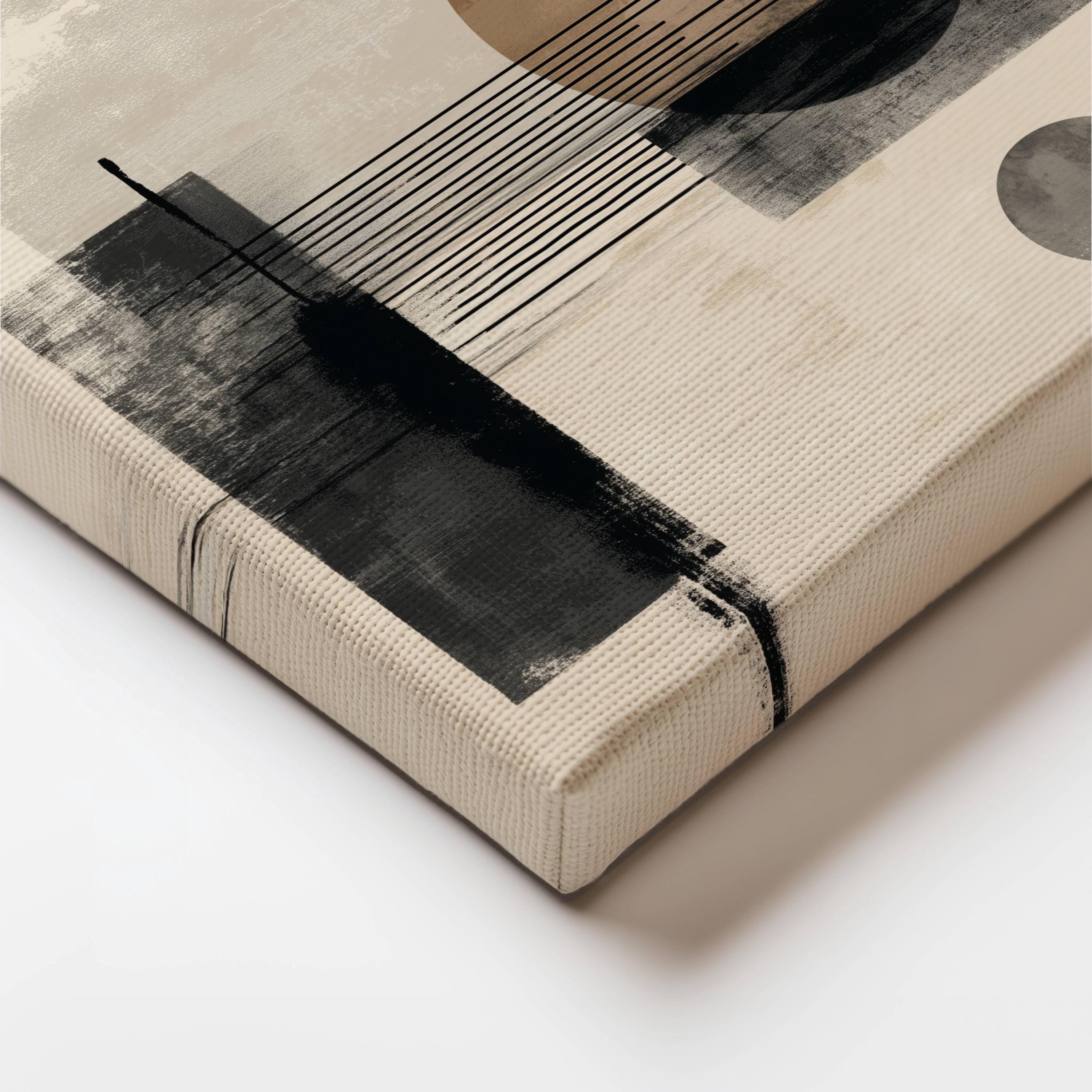 Minimalist Neutral Abstract Wall Art | Modern Geometric Shapes Canvas ...