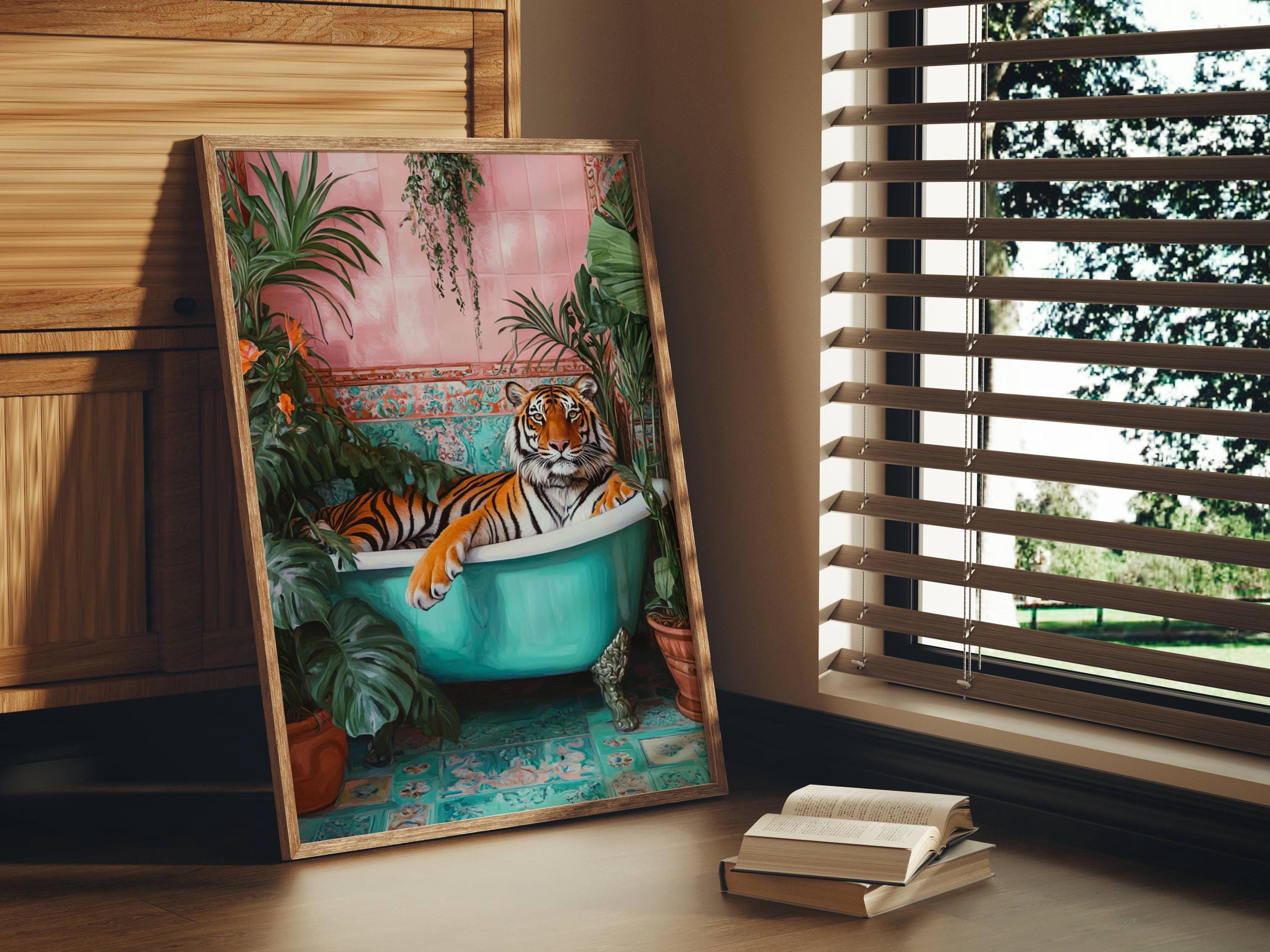 XIANGPEIFBH Quadro su Tela Dipinto con Tigre Bianca e Nera Foto Poster nordici e Stampe Immagini da Parete per Club per la Decorazione del Soggiorno