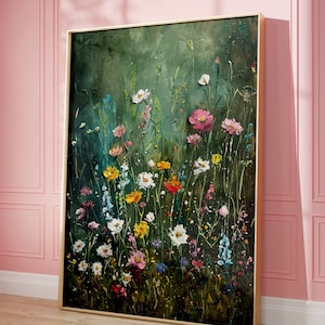 Wildflower Art Print - Vintage Floral Wall Decor, Botanical Painting, Cottagecore Aesthetic, Nature Lover Gift, Rustic Home Decor