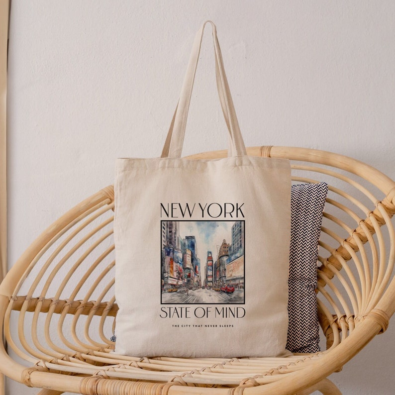 New York Tote Bag, New York State of Mind Tote, Shopping Bag, the City