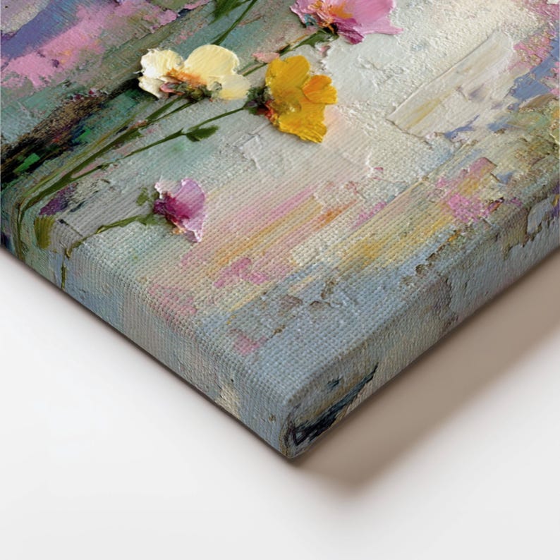 Printed Floral Canvas Wall Art Abstract Flower Painting Print ...