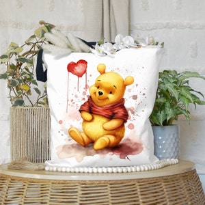 Winnie The Pooh Watercolor Tote Bag, Watercolor Pooh Bear, Multiple Size Tote, Tote Bag, Winnie The Pooh Puddles, Gift For Her