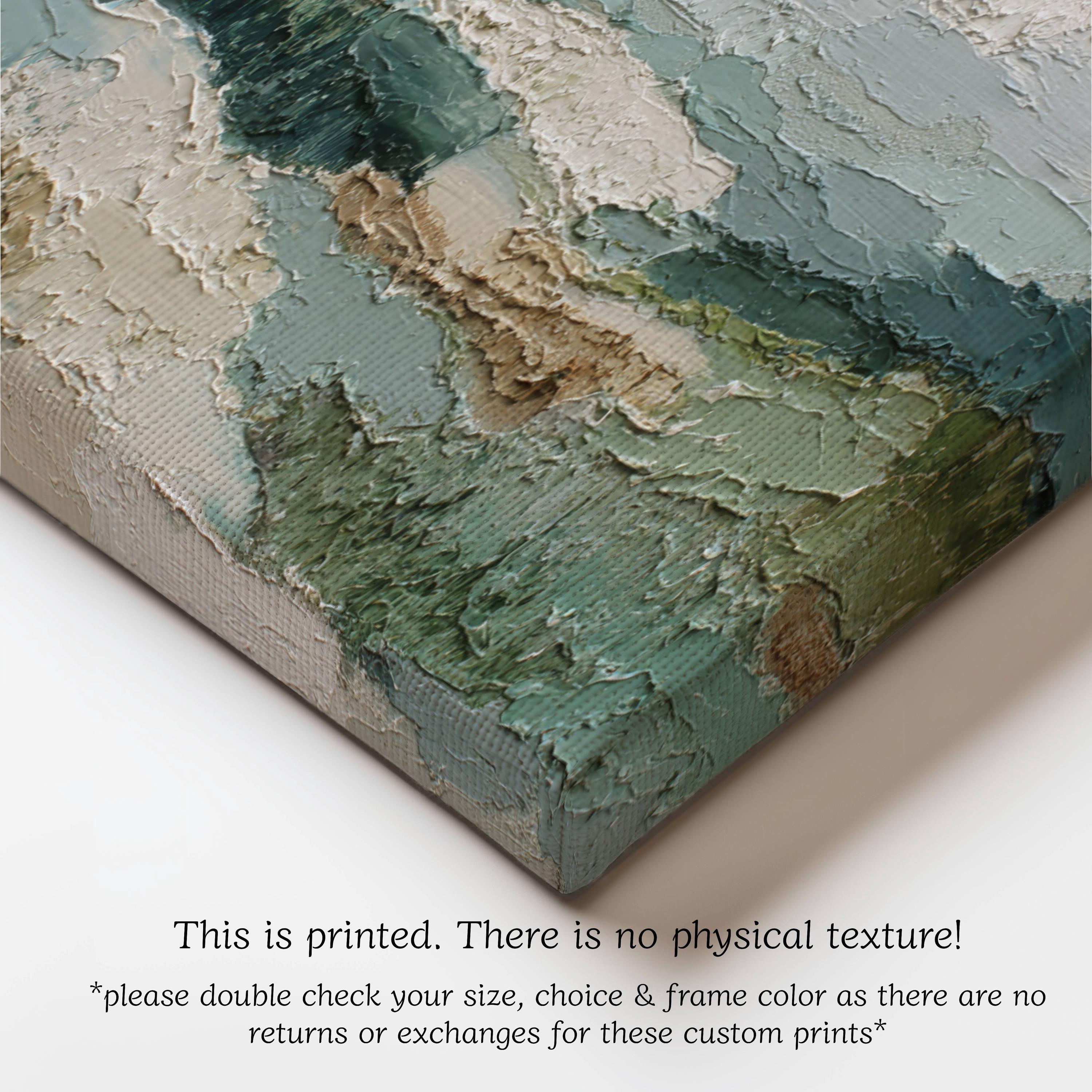 Abstract Landscape Art Sage Green Canvas Print Modern Nature Wall Decor ...