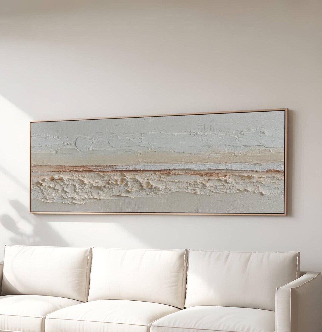 Neutral Canvas Art Minimalist Beige Abstract Painting Modern Cream ...