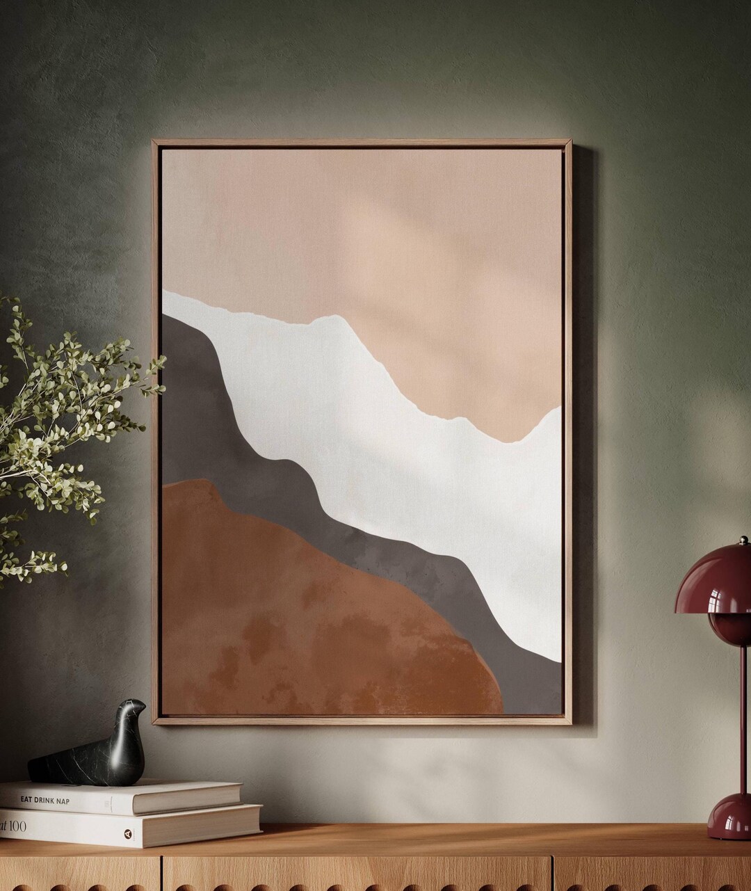 Earth Tone Abstract Canvas Wall Art – Minimalist Neutral Modern