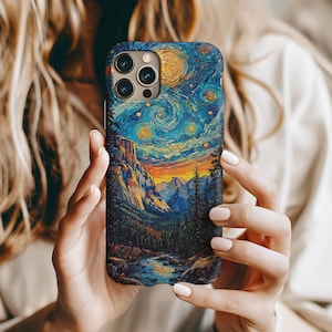 Starry Night Van Gogh Inspired Art Cover Case for iPhone, Google Pixel, Samsung, Custom Phone Case, Painting, Van Gogh Gift, Phone Case