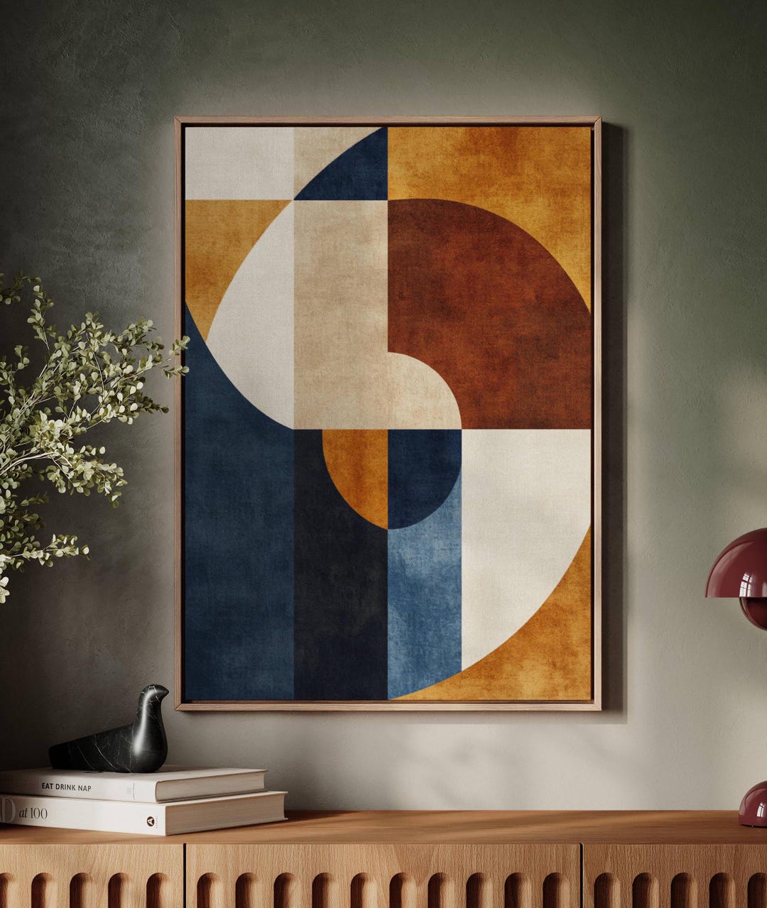 Bauhaus Geometric Canvas Print, Mid Century Modern Wall Art, Abstract ...
