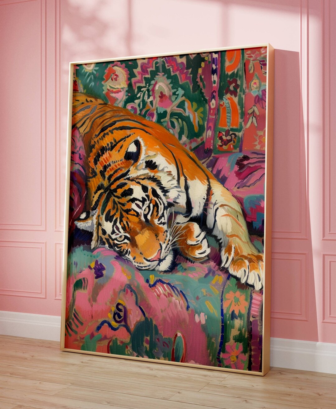 Tiger Art Print, Colorful Jungle Animal Wall Decor, Boho Safari ...