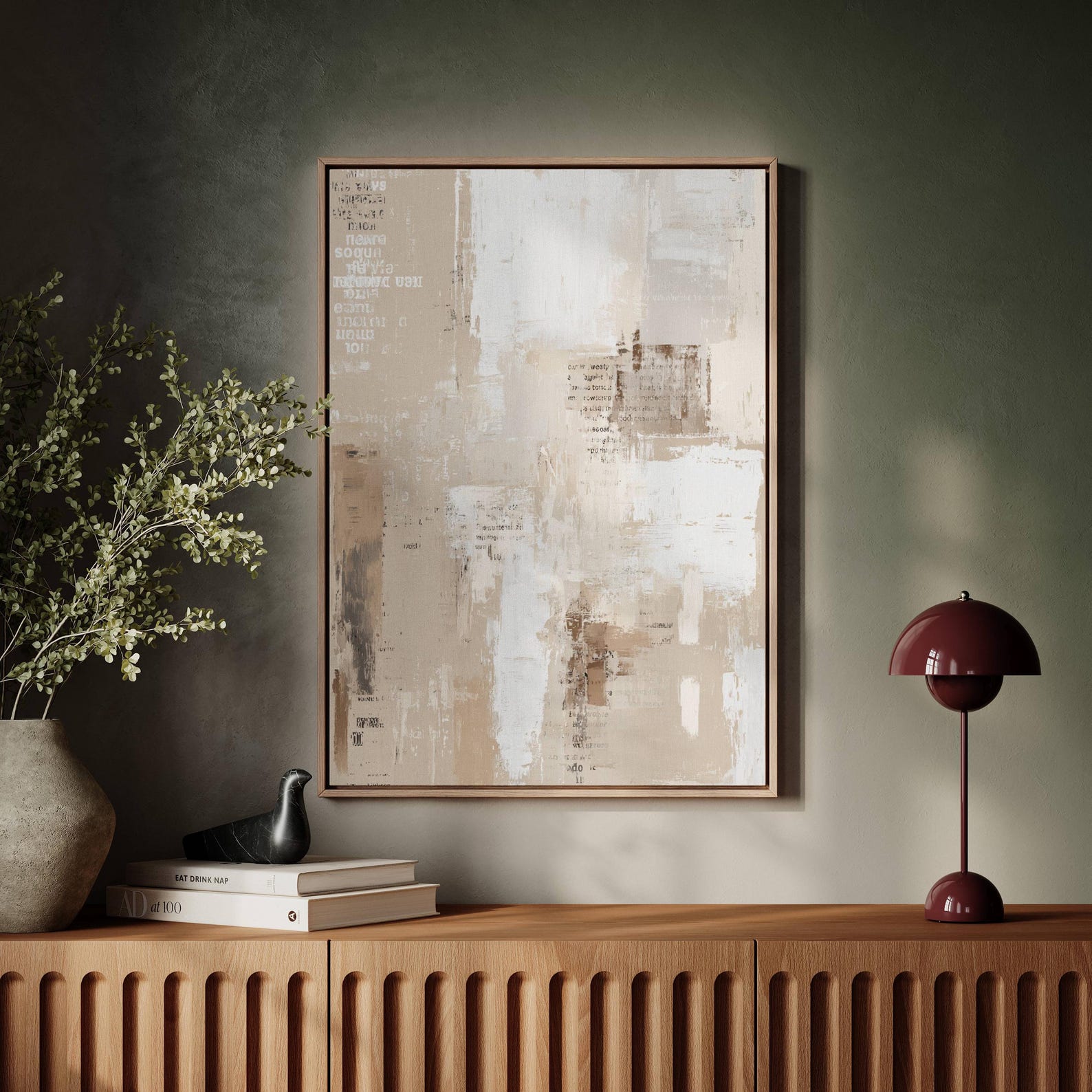 Neutral Minimalist Abstract Wall Art | Beige & White Canvas Print ...