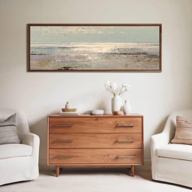 Neutral Coastal Abstract Art Print Minimalist Beige Seascape Canvas ...