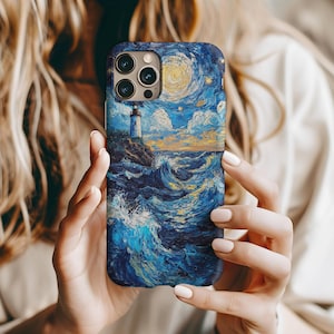 Starry Night Van Gogh Inspired Art Cover Case for iPhone, Google Pixel, Samsung, Custom Phone Case, Painting, Van Gogh Gift, Phone Case