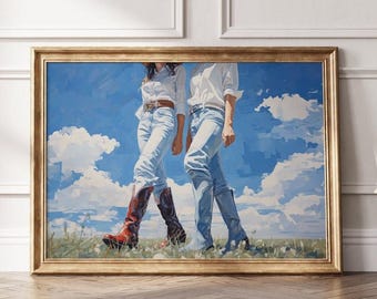 Rustic Cowgirl Wall Art, Western Ranch Decor, Neutral Cowboy Print, Vintage Western Poster, Farmhouse Cowgirl Artwork, Country Home Decor
