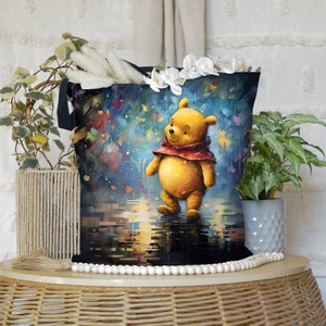 Winnie The Pooh Watercolor Tote Bag, Watercolor Pooh Bear, Multiple Size Tote, Tote Bag, Winnie The Pooh Puddles, Gift For Her