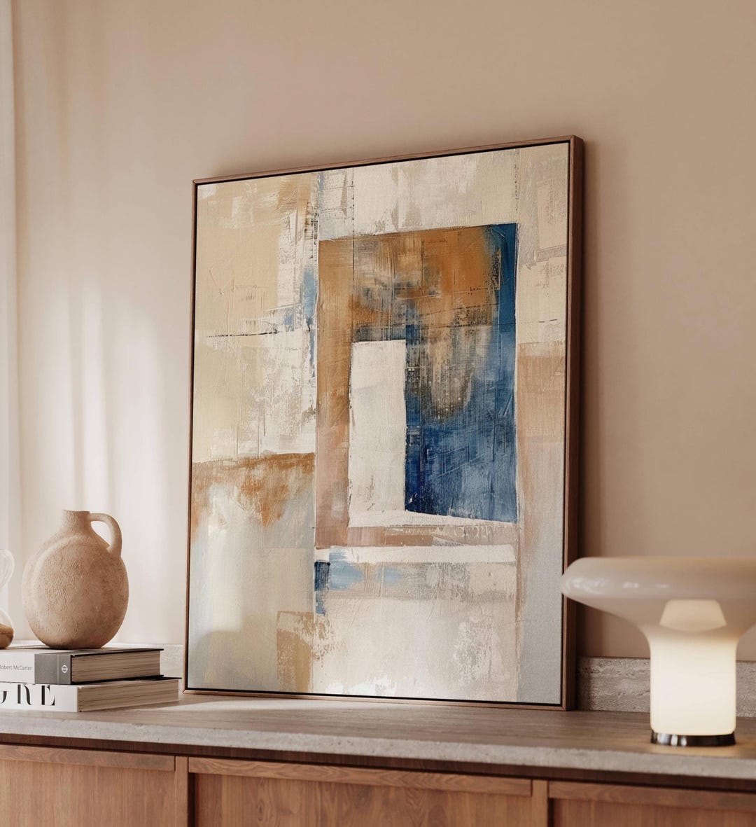 Neutral Abstract Architectural Wall Art, Modern Literary Inspired ...