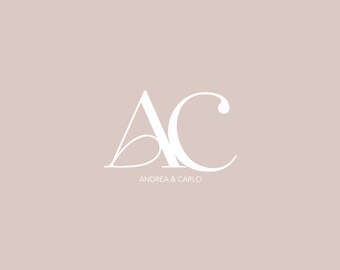 Modern Wedding Monogram, Chic Logo, Stylish Wedding Couple Logo ...