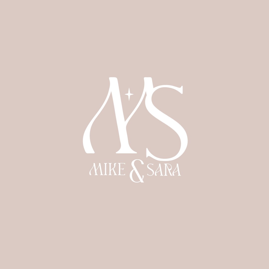 Modern Wedding Monogram, Chic Logo, Stylish Wedding Couple Logo ...