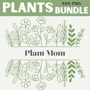 Flowers SVG, plant graphics bundle, plant SVG t-shirt, botanical PNG, trendy plant quotes, plant lady era, gift for her, digital download
