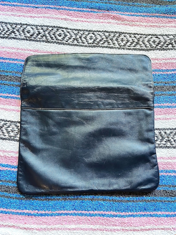 Vintage Large Navy Blue Clutch Bag -  Large Navy … - image 4