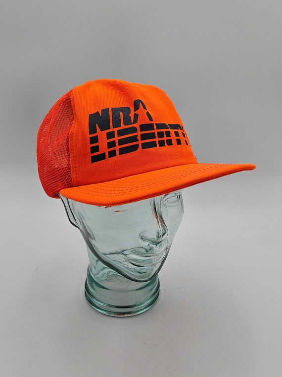 Vintage Fishing Hunting News Blaze Orange Snapback Trucker Hat Adjustable  Clean 