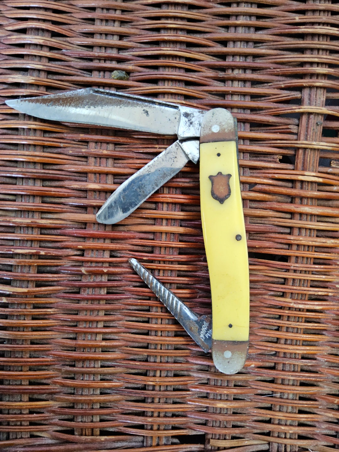 Vintage Swiss Army Knife Yellow Swiss Army Knife Antique Etsy
