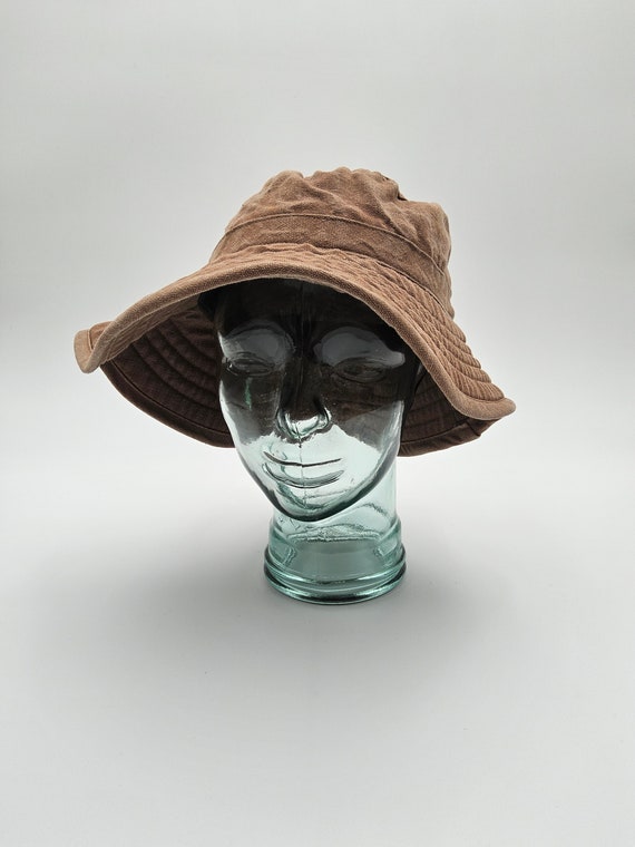 90s Brown Bucket Hat - Canvas Bucket Hat - 1990s … - image 7