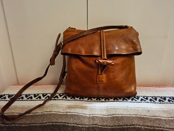 Vintage Brown Leather Dooney & Burke Bag - Brown … - image 2