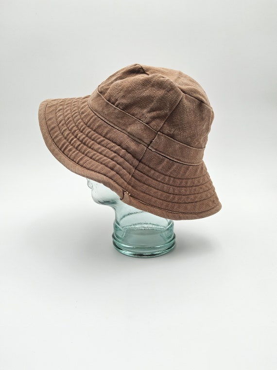 90s Brown Bucket Hat - Canvas Bucket Hat - 1990s … - image 2