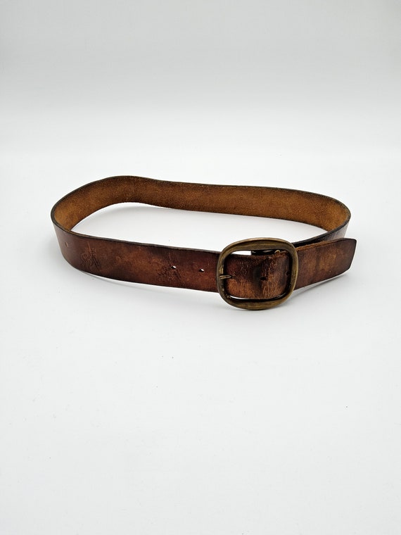 Vintage Tooled Leather Belt with HAROLD name - An… - image 9