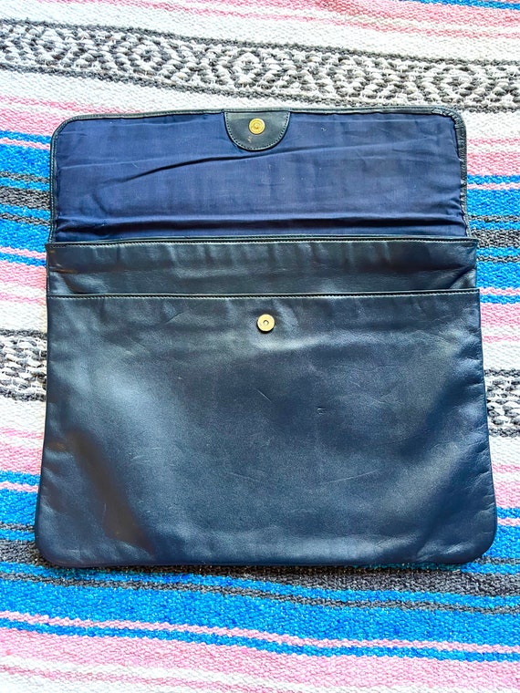 Vintage Large Navy Blue Clutch Bag -  Large Navy … - image 6