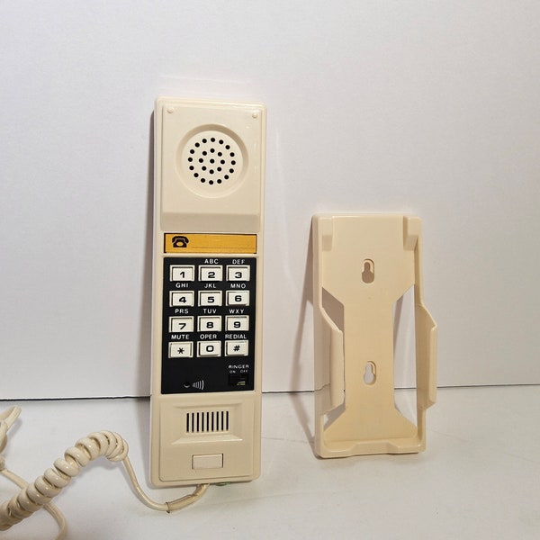 80s Wall Telephone - Push Button Phone - Vintage Land Line Phone - 90s Phone