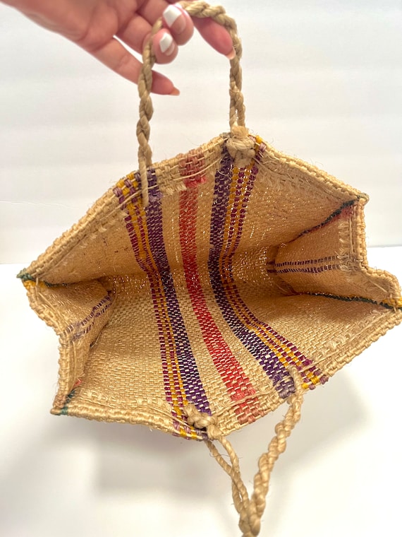 Woven Colorful Market Bag - Rainbow Handbag - Bas… - image 2