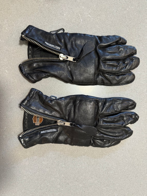 Women’s Leather Harley Davidson Gloves Medium - Bl
