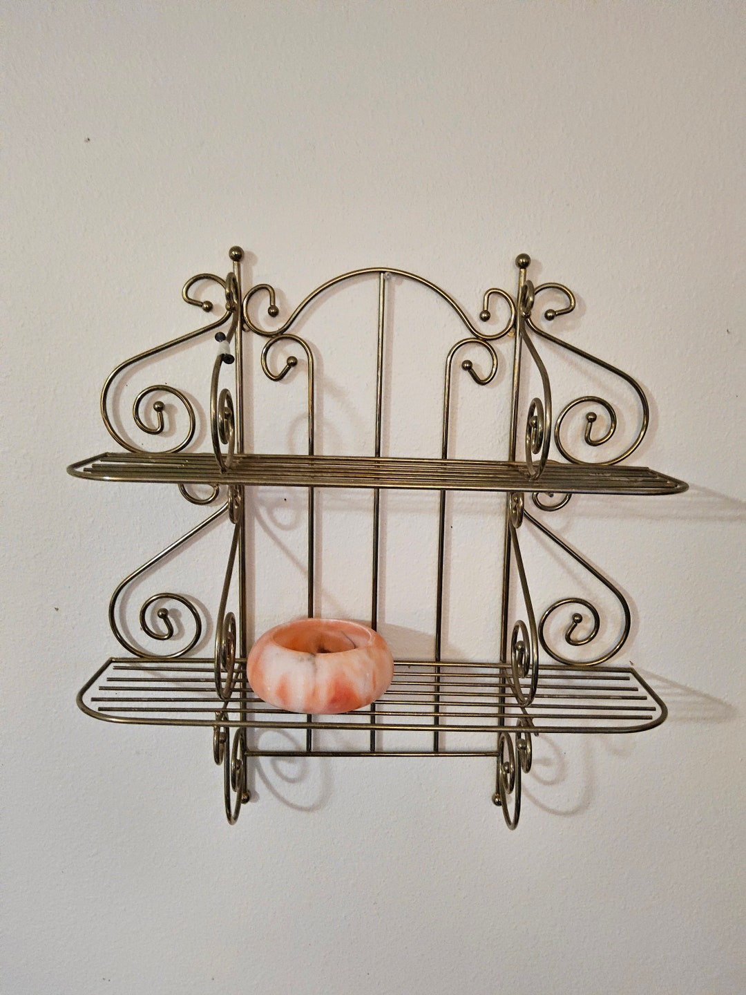 Gold Iron Hanging Shelf Wrought Iron Desplay Shelf Gold Etsy Australia