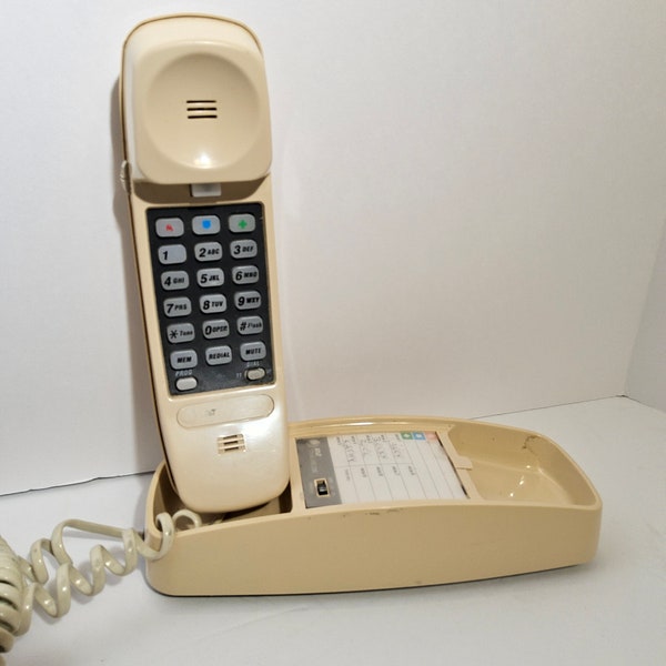 1980s Wall Telephone - Hand Held Phone - Beige 90s Land line Phone - Working Telephone - Vintage Phone - Land Line Telephone - Push Button