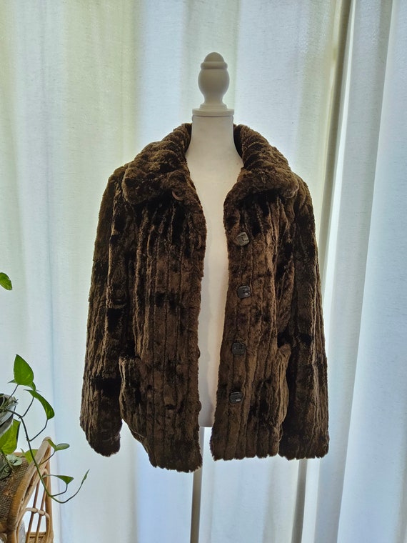 Brown Faux fur Jacket - Women's Small Brown Fur Co