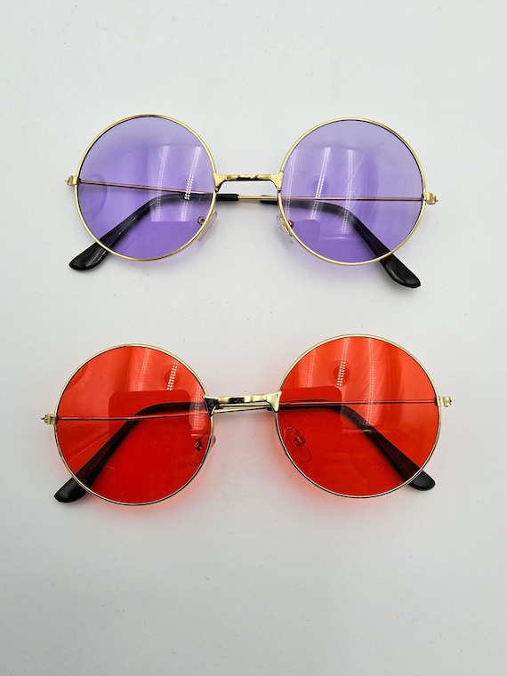 Round Lense Hippie Sunglasses - Red Sunglasses - P