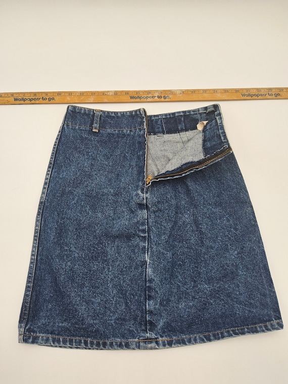 High Waist 90s Bongo Denim Skirt Small - Stonewas… - image 7