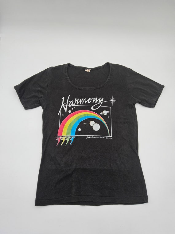 1980s Rainbow Baby Doll Shirt Large - Rainbow and… - image 6