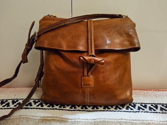 Vintage Brown Leather Dooney & Burke Bag - Brown … - image 1