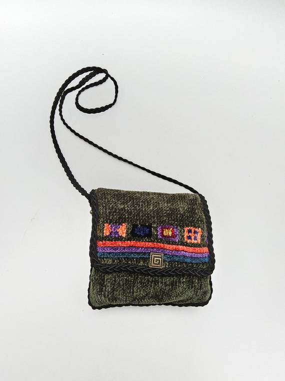 Woven Crossbody Bag - 1990s Small Crossbody Purse… - image 1