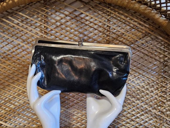 Large Black Leather Hobo Wallet - Black Leather Fo