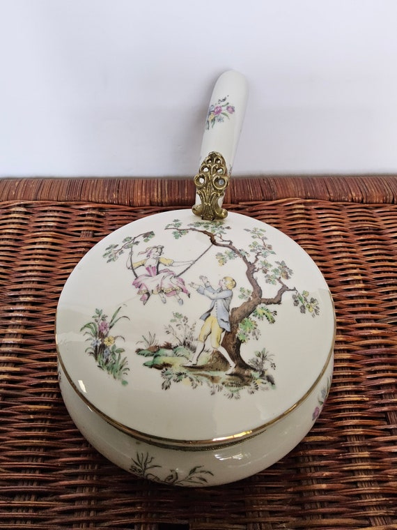 Porcelain Floral Jewelry Box - Trinket Box - Asia… - image 5