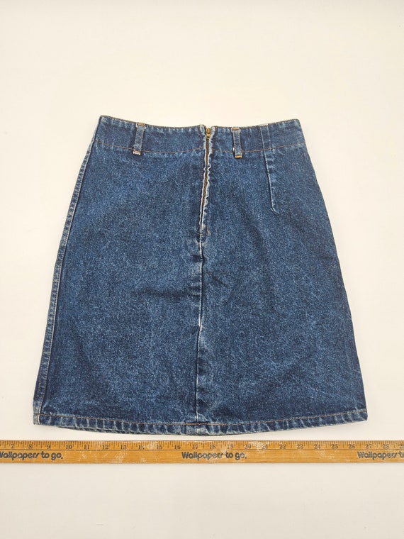 High Waist 90s Bongo Denim Skirt Small - Stonewas… - image 10
