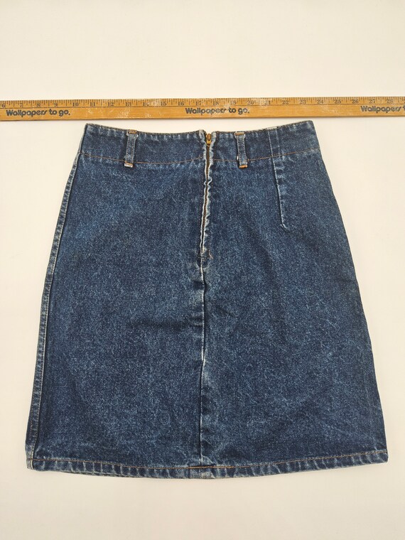 High Waist 90s Bongo Denim Skirt Small - Stonewas… - image 8